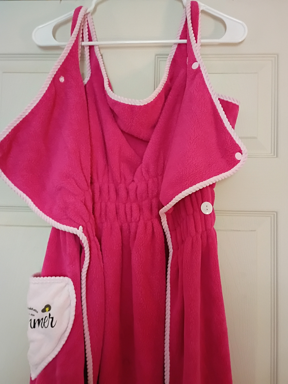 Hot Pink Fleece Bath Wrap Around Towel